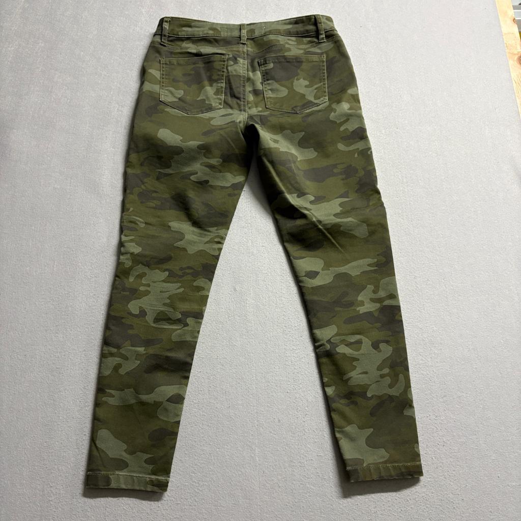 Tinseltown Camo Moto Pants Womens Size 11 Green Camouflage Skinny Ribbed Jeans