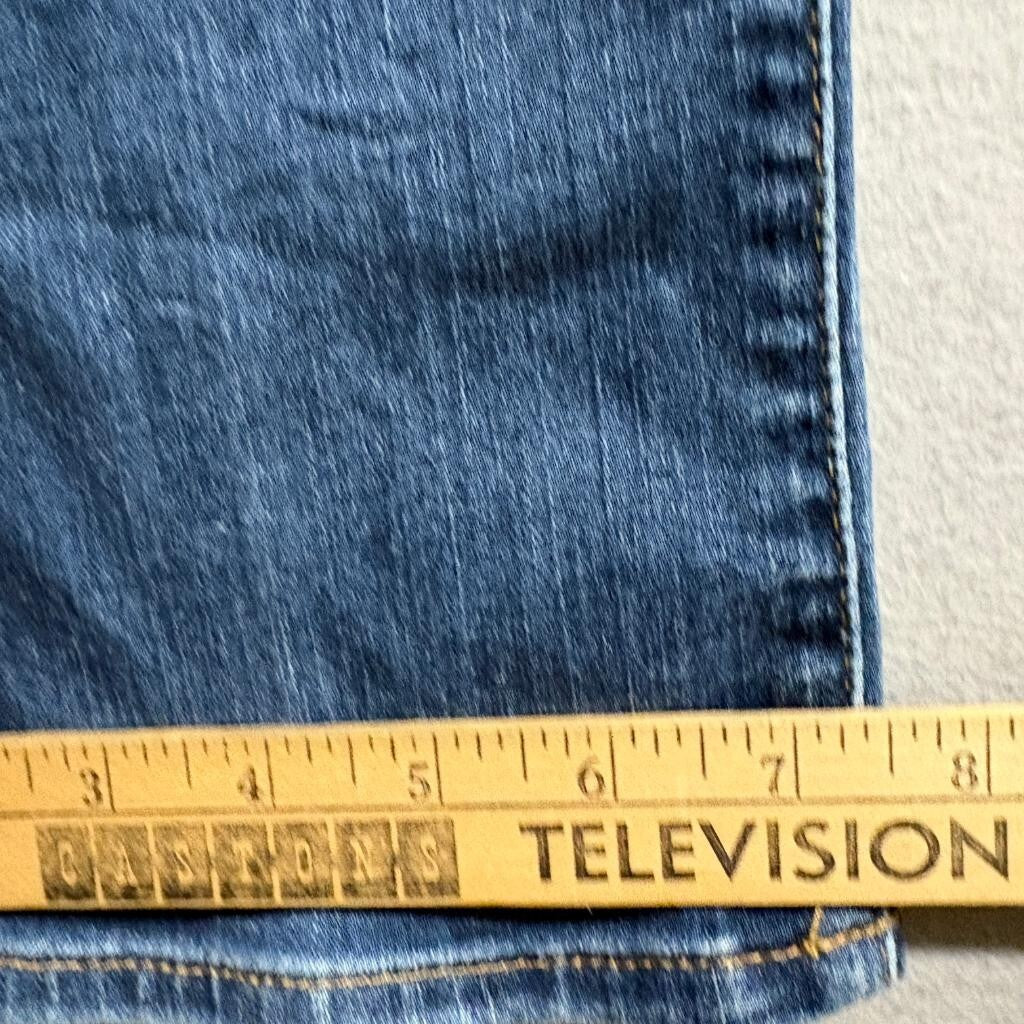 Eddie Bauer Curvy Straight Jeans Womens 12 Blue Denim Stretch Medium Wash