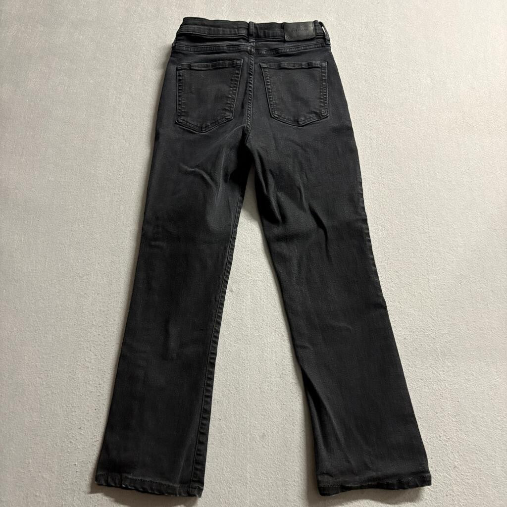 Everlane The Authentic Stretch Slim Bootcut Jeans Womens 24 Black Denim High