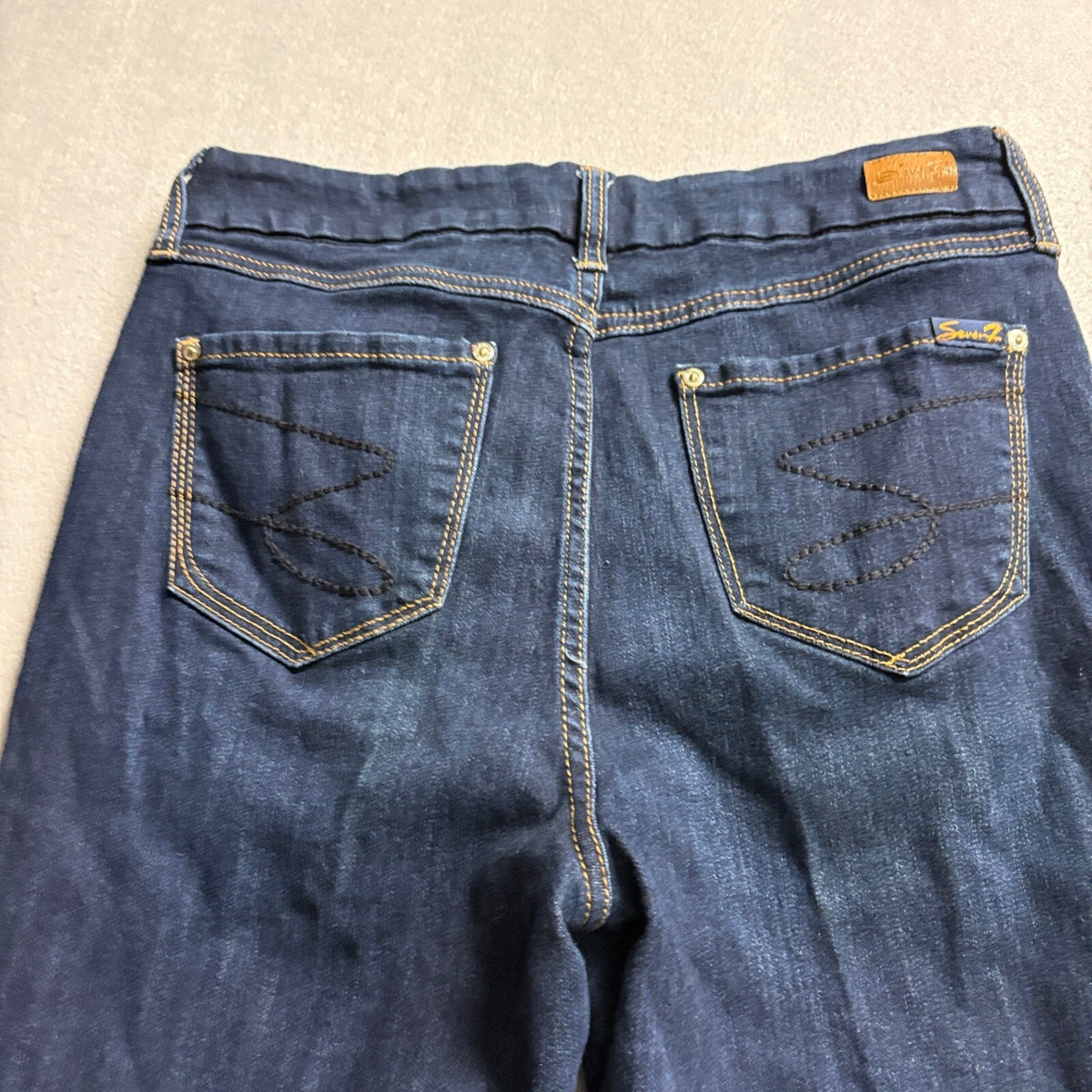 Seven7 Womens Tummyless High Rise Skinny Jeans Size 10 Dark Wash Stretch Denim