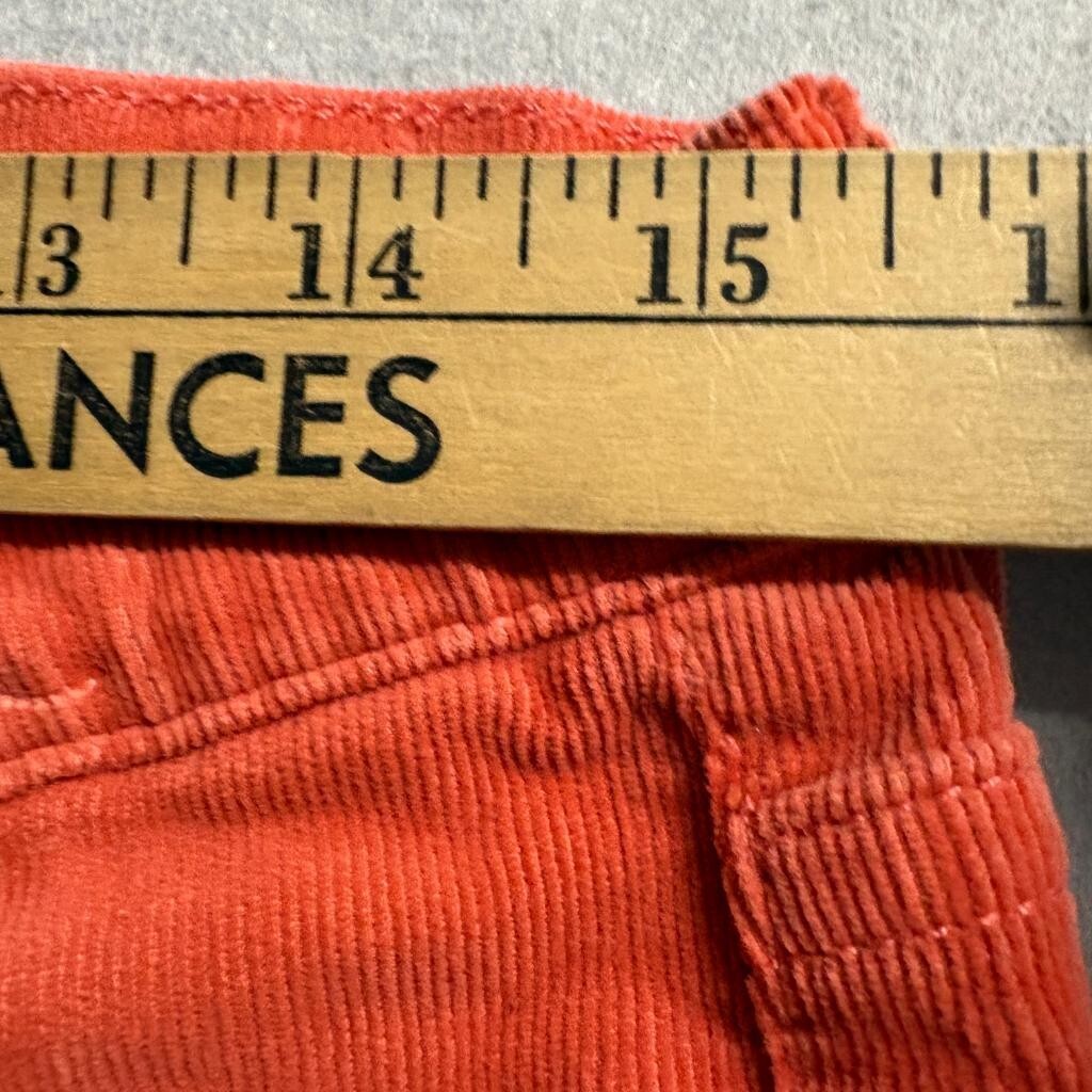 AG Adriano Goldschmied The Stevie Corduroy Pants Womens 29R Orange Slim Straight