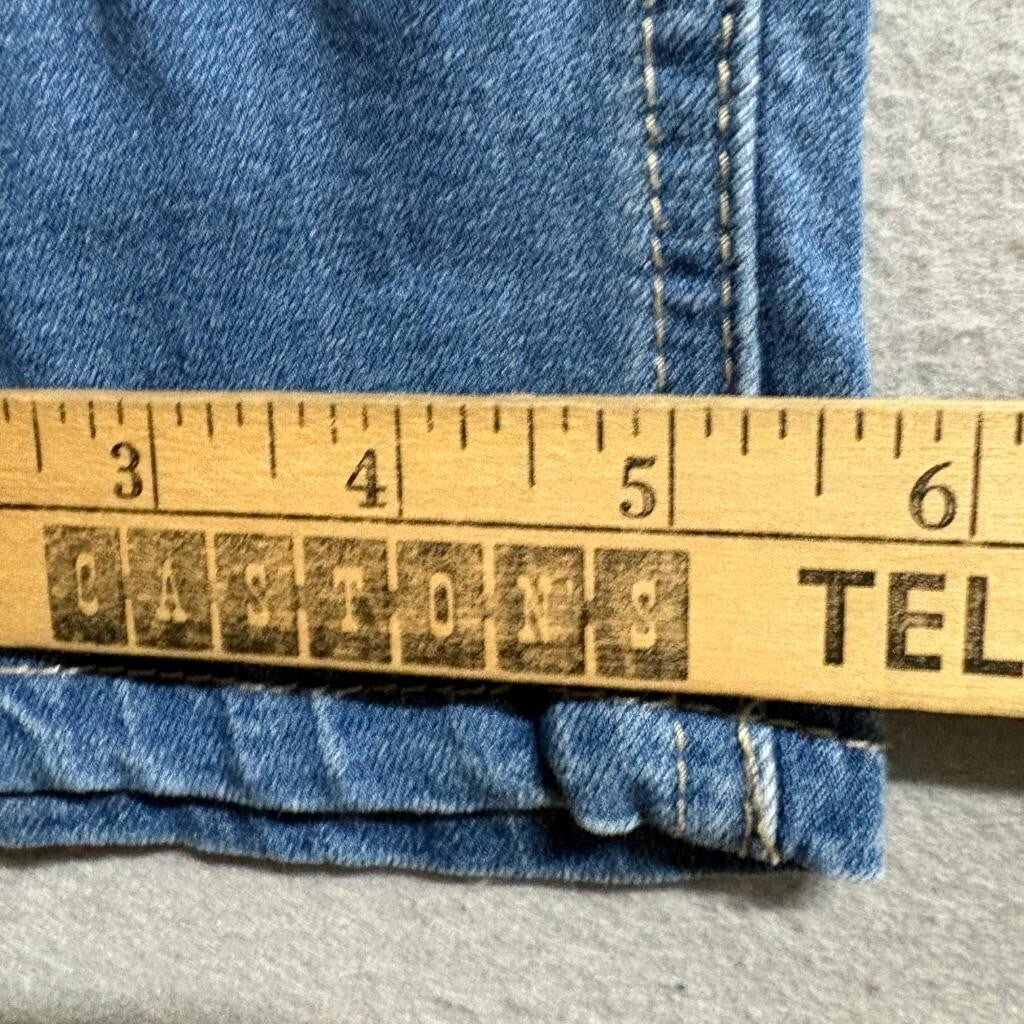 Indigo Rein Ankle Jeans Womens Size 11 Blue Distressed Novelty Patches Stretch