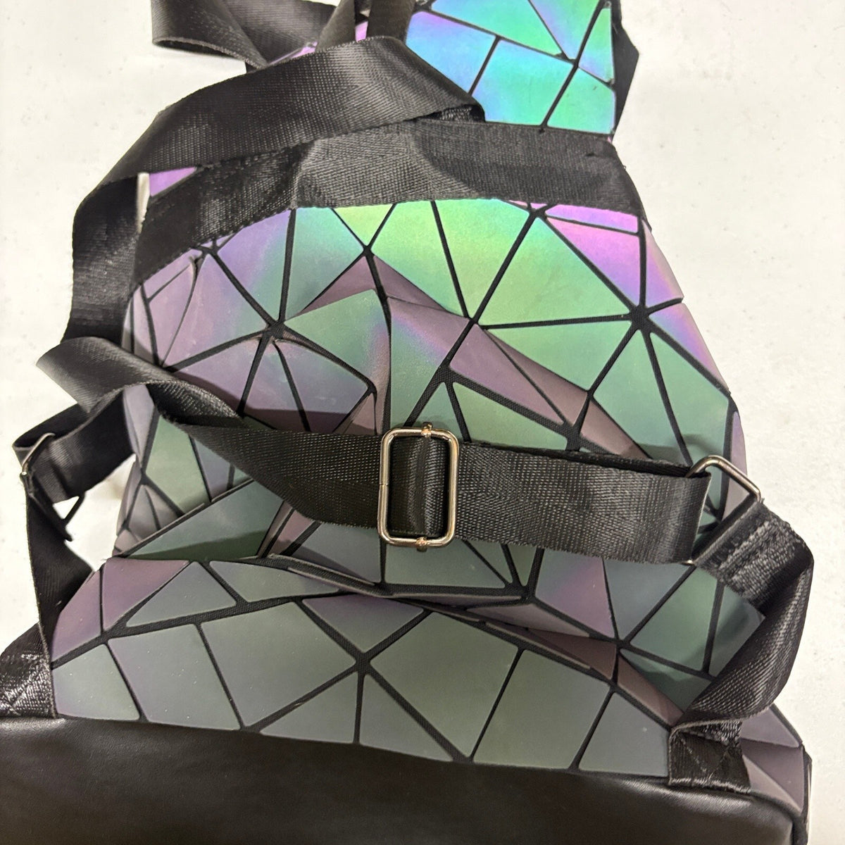 FZ Chenrry Luminous Geometric Backpack Holographic Reflective Women's Bag