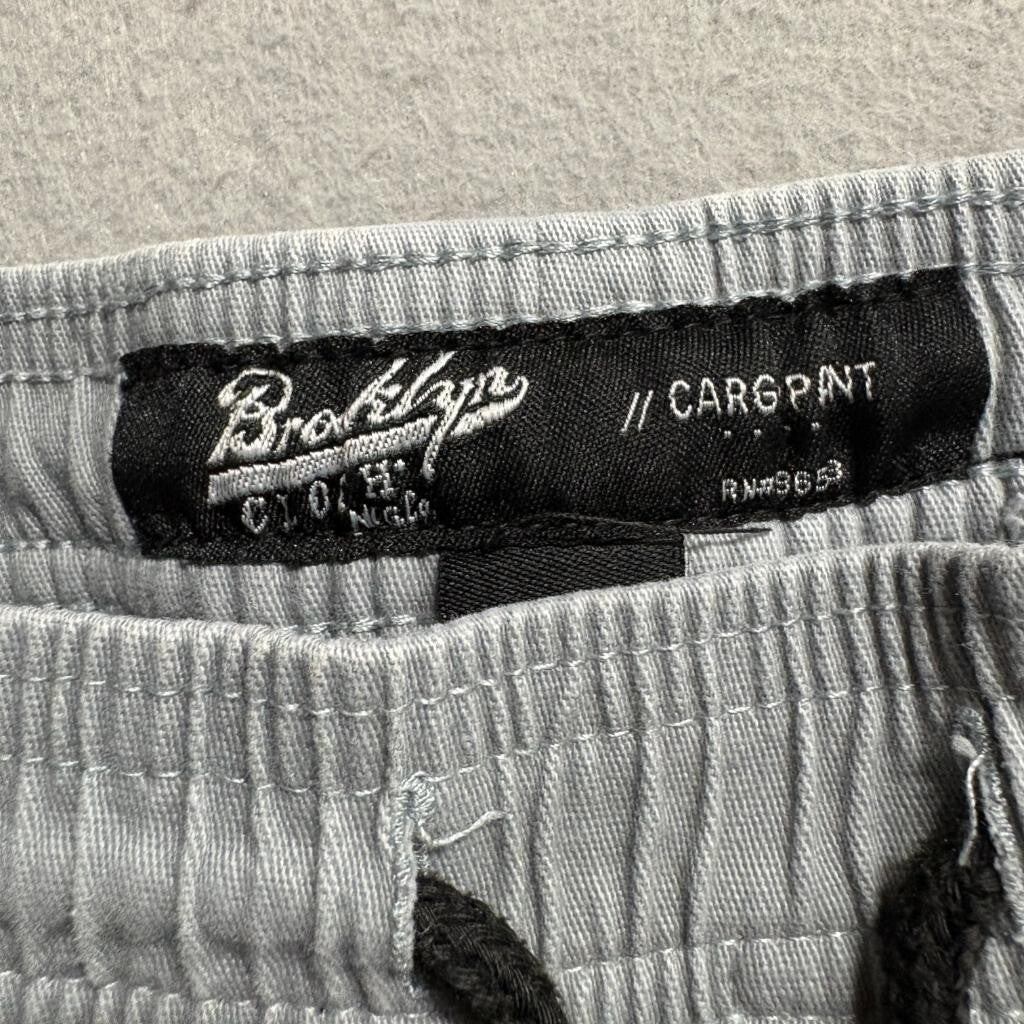 Brooklyn Cloth Cargo Pants Womens Small Gray Cotton Blend Drawstring Elastic