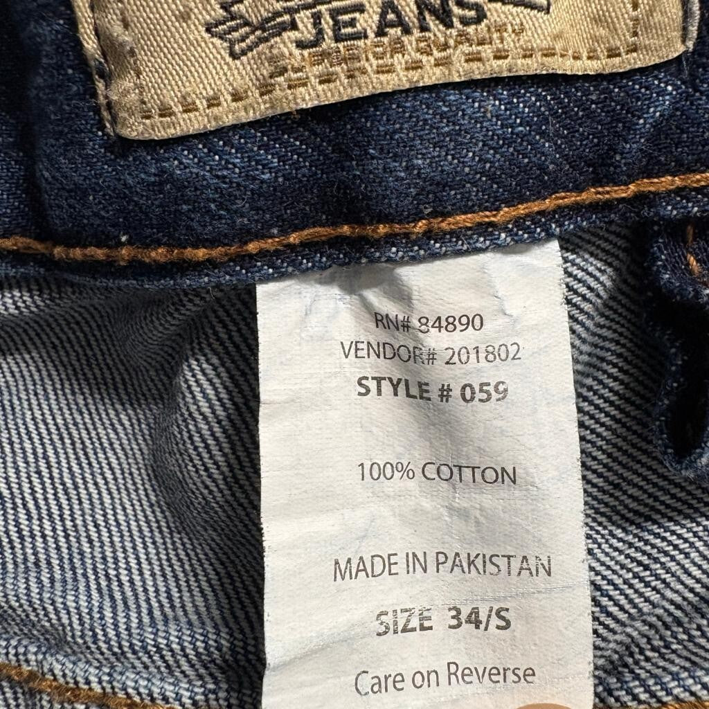 Duke Haband Classic Fit Jeans Mens 34/S Blue Denim Elastic Waist Comfort
