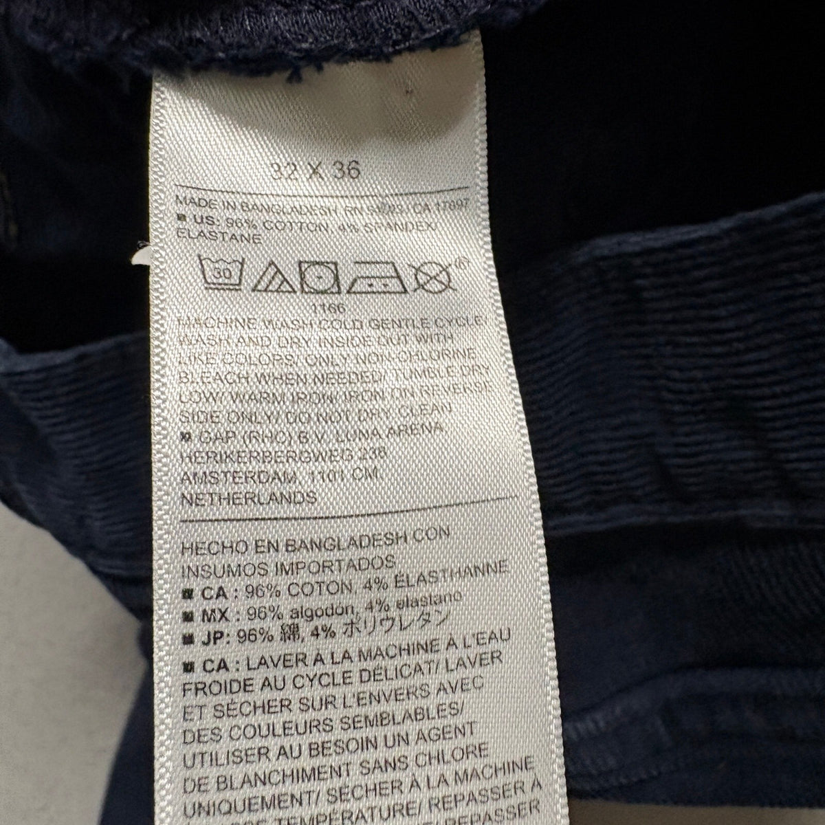 Banana Republic Travel Slim Corduroy Pants Mens 32x36 Blue Stretch Cord Casual