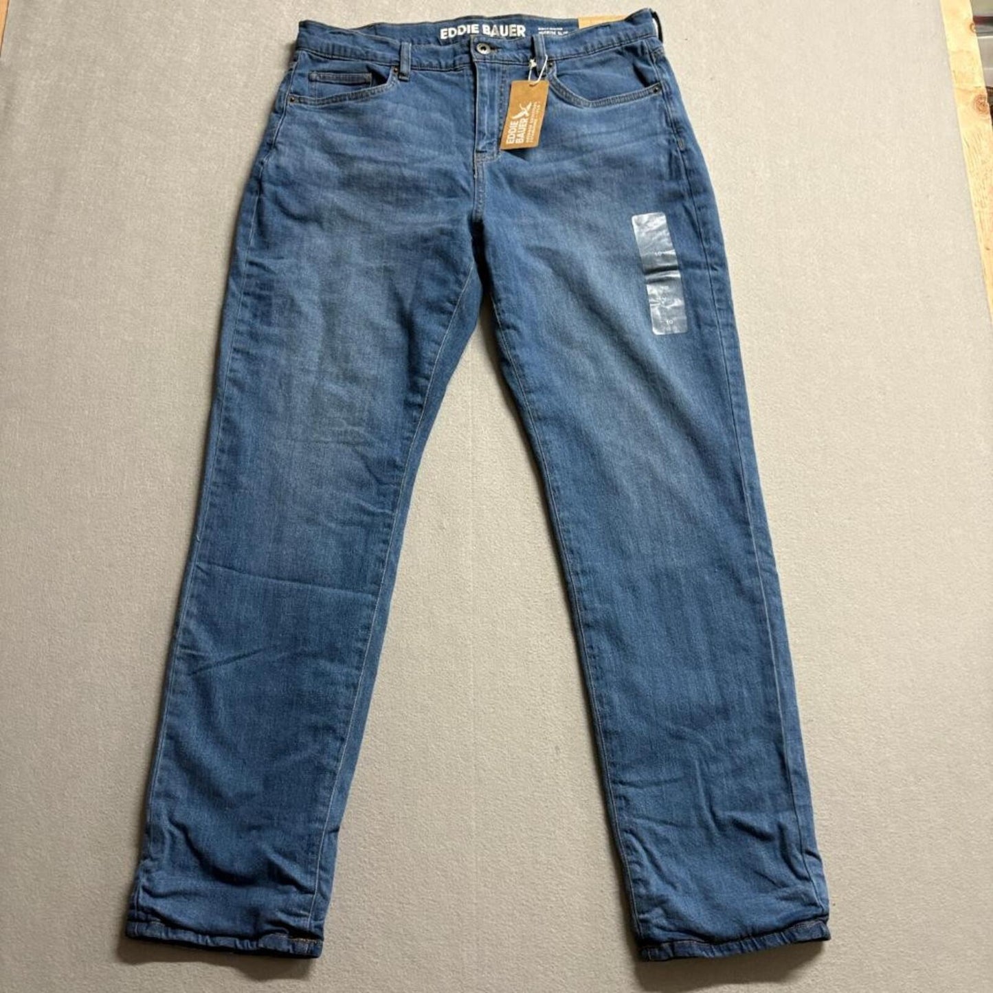 Eddie Bauer Flannel Lined Jeans Womens 10 Blue Boyfriend Midrise Slim NWT