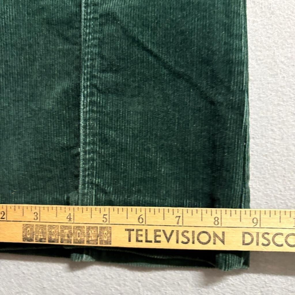 L.E.I. Corduroy Pants Womens 11 Green Flare Leg Low Rise Y2K Stretch Cord