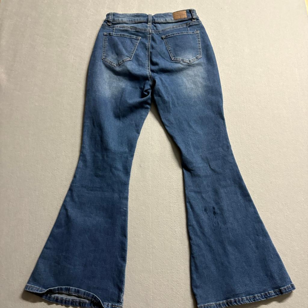 Flying Banana Flare Jeans Womens Size 4S Blue Denim Stretch Bell Bottoms LB-1