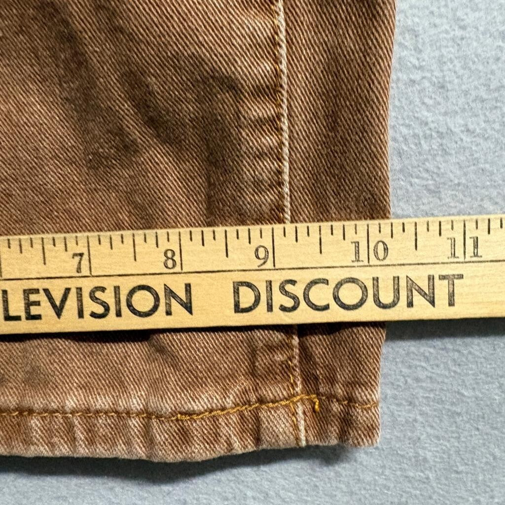 Unbranded Brown Distressed Raw Seam Wide Leg Jeans Womens Size L Y2K Grunge
