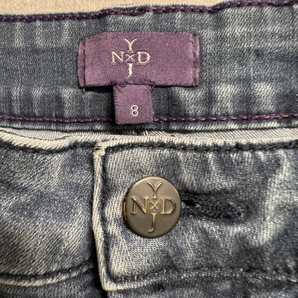 NYDJ Not Your Daughters Jeans Womens 8 Blue Denim Straight Leg Stretch Pants