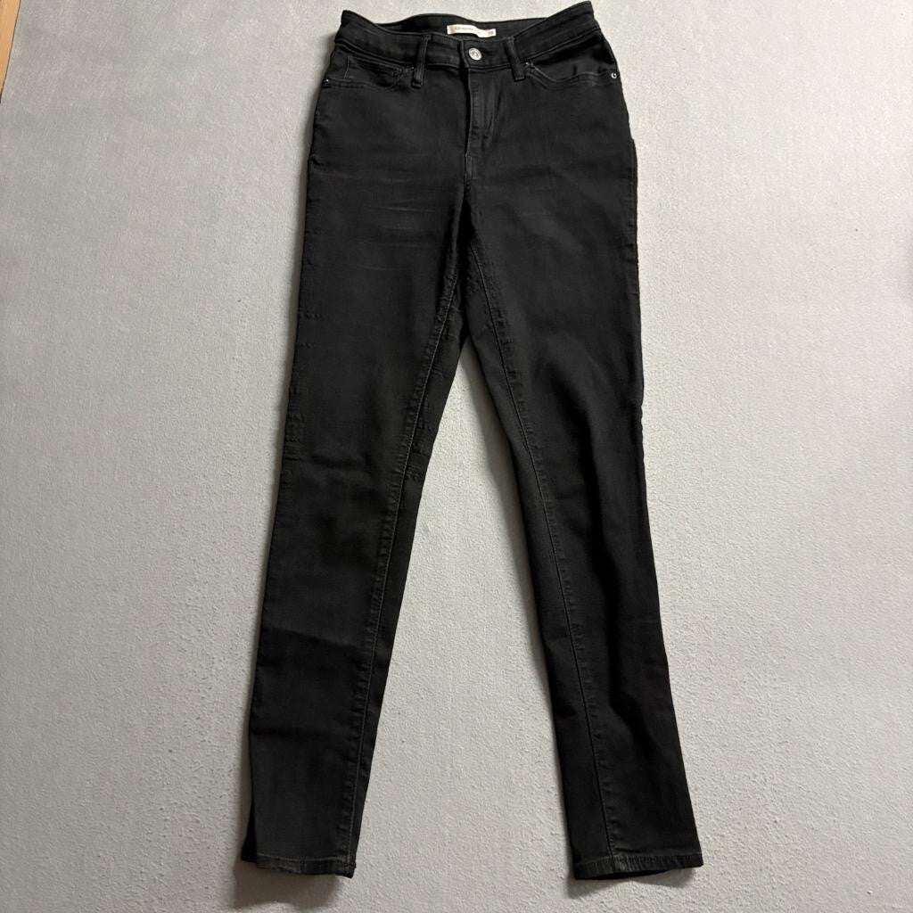 Levi's 721 High Rise Skinny Jeans Womens 28x30 Black Denim Stretch