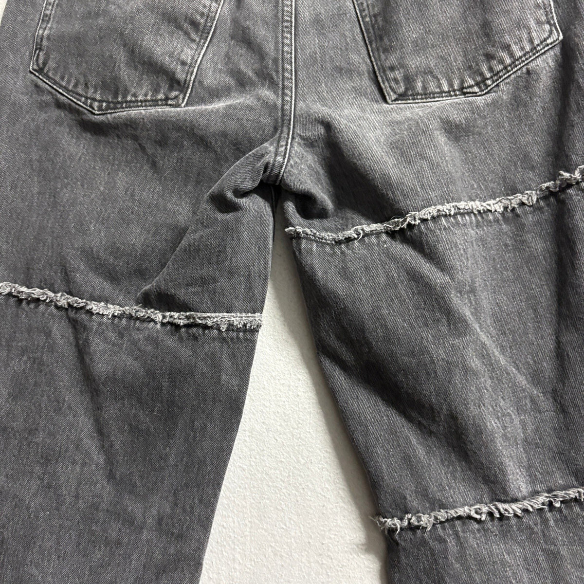 Good American Womens Jeans Size 2 26 Black High Rise Raw Hem Seamed Straight Leg