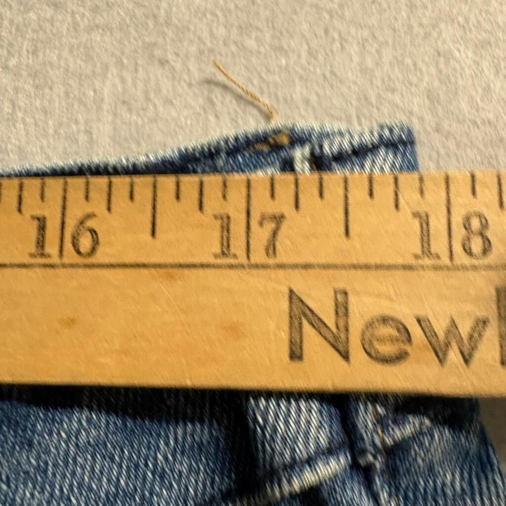 Edikted Distressed Straight Leg Jeans Womens XL Blue Denim High Rise Ripped