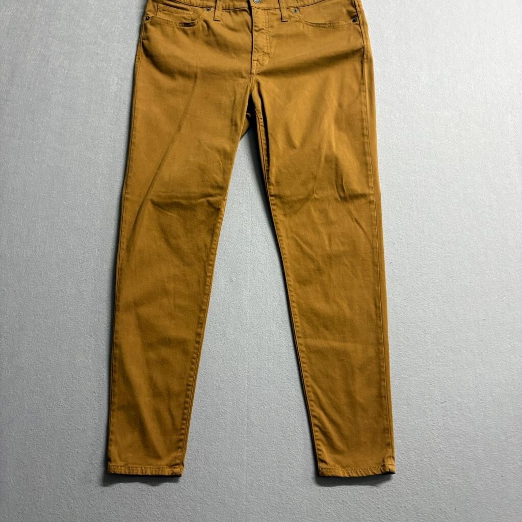 Madewell 9 High Rise Skinny Jeans Womens 32 Brown Mustard Cotton Blend Stretch