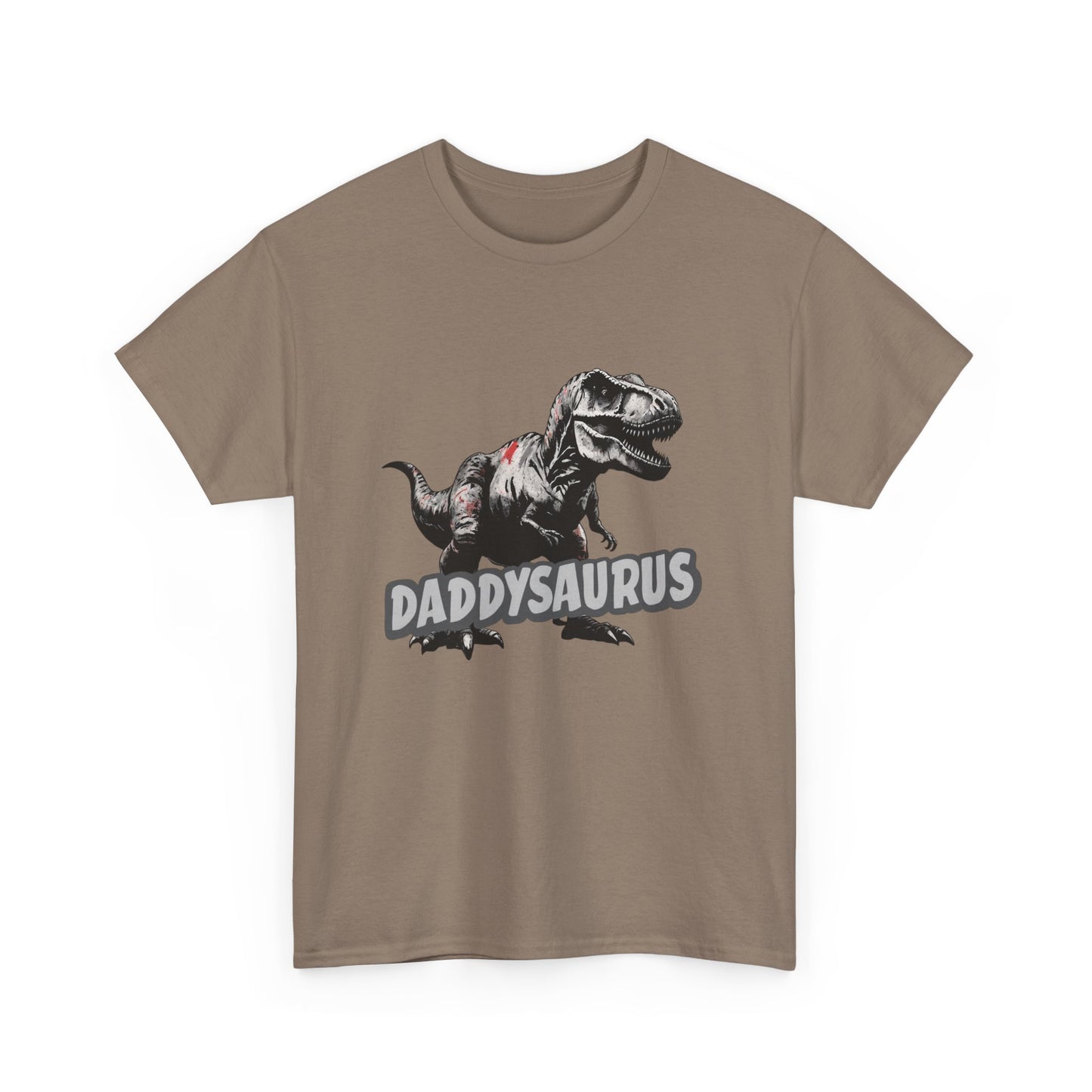 Daddysaurus TRex Dinosaur Heavy Cotton Tee Printify