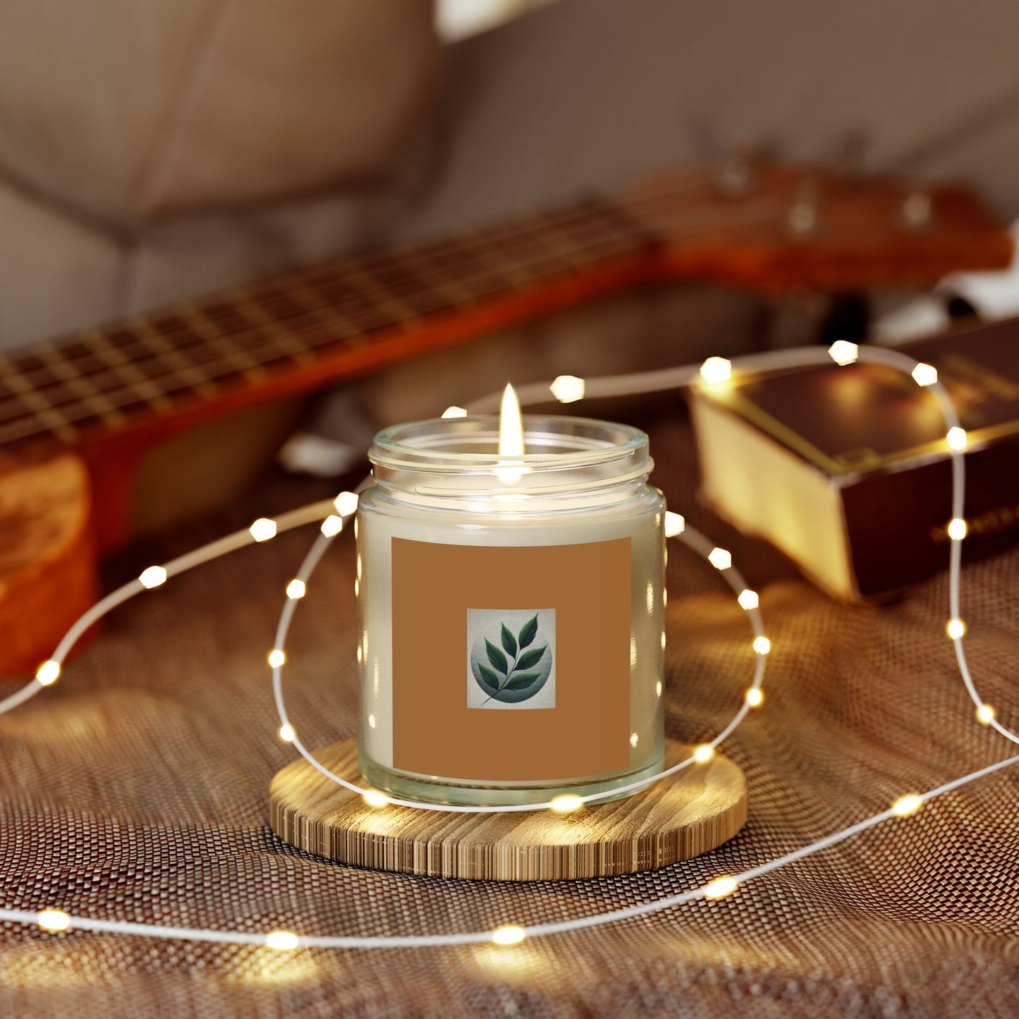 Leaf Art Scented Candles, Coconut Apricot Wax (4oz, 9oz)