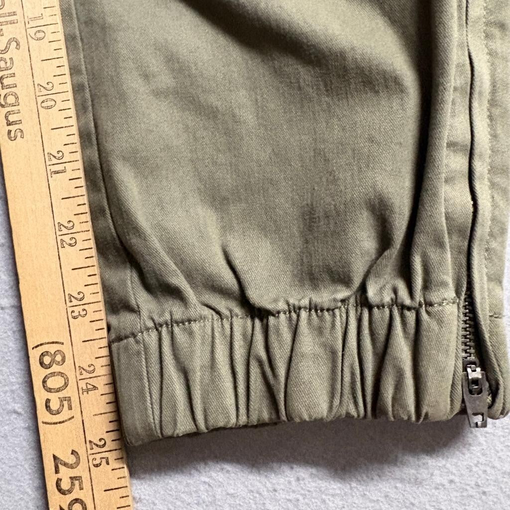 Banana Republic Womens Jogger Pants Size 4 Green Cotton Blend Ankle Zip Utility