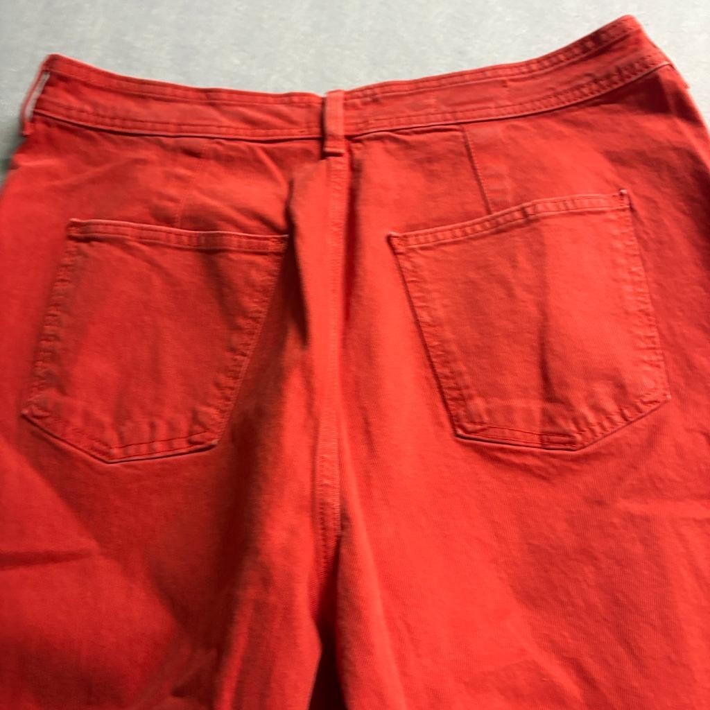Universal Thread Sailor Wide Leg Jeans Womens 17 Red High Rise Crop Stretch