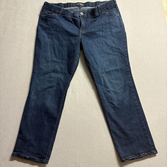 Lee Flex Motion Regular Fit Straight Leg Jeans Womens 22W Petite Blue Denim Mid