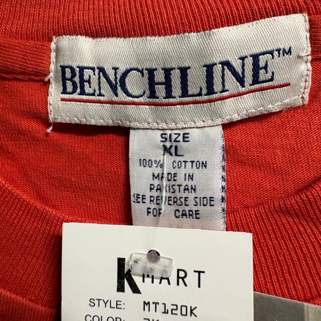 Vintage Benchline Pocket T-Shirt Mens XL Orange Blank Single Stitch Kmart NWT