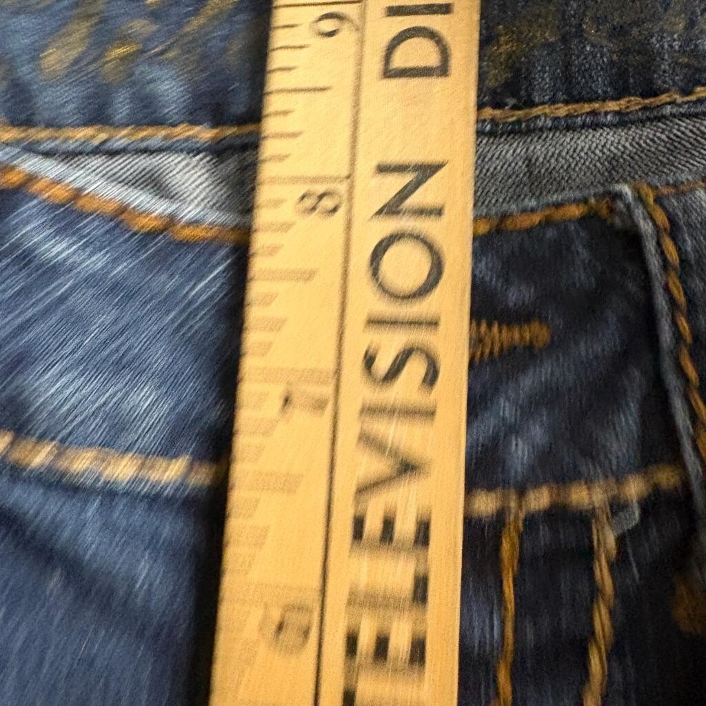Lola Jeans Womens Size 7/8 Distressed Bootcut Blue Denim Thick Stitch Y2K