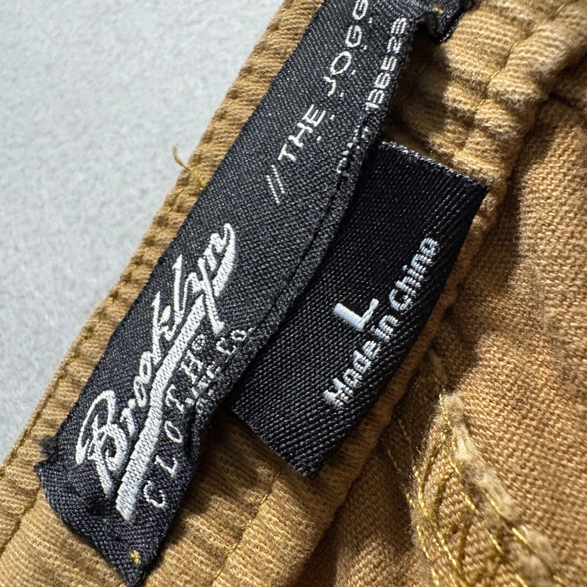 Brooklyn Cloth Co The Jogger Mens Large Tan Brown Ankle Zip Elastic Waist Pants - Photo 2