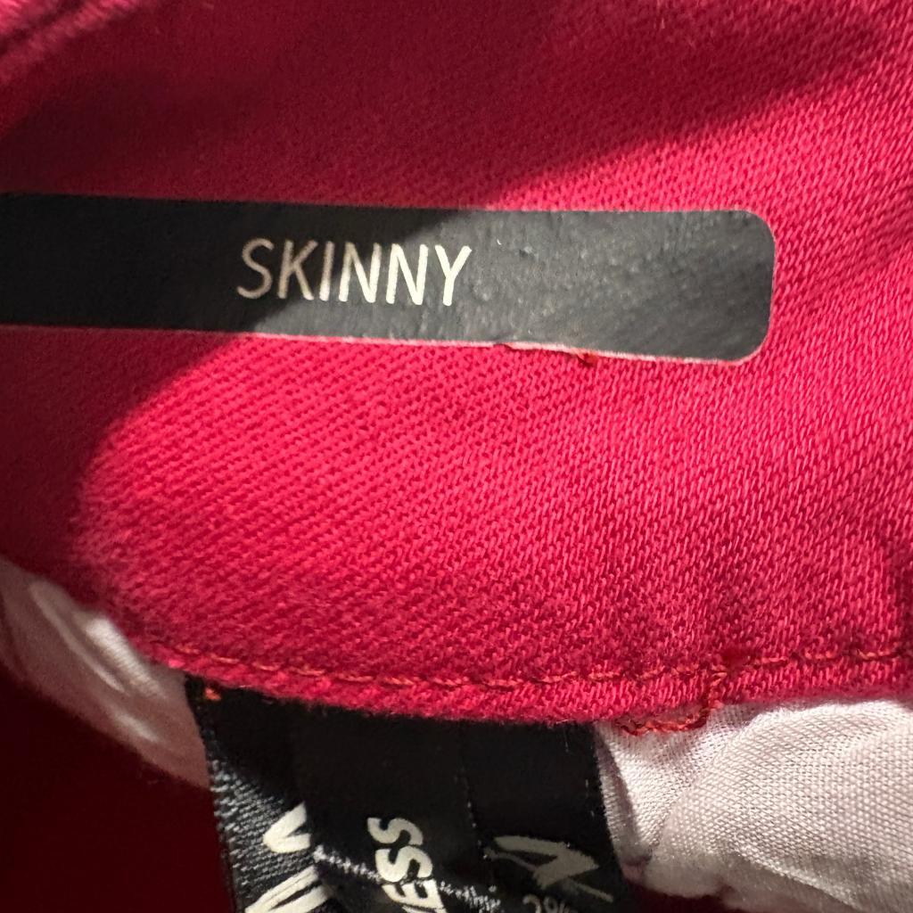 Seven7 Tummyless Skinny Jeans Womens 14 Chili Pepper Red Stretch Denim New