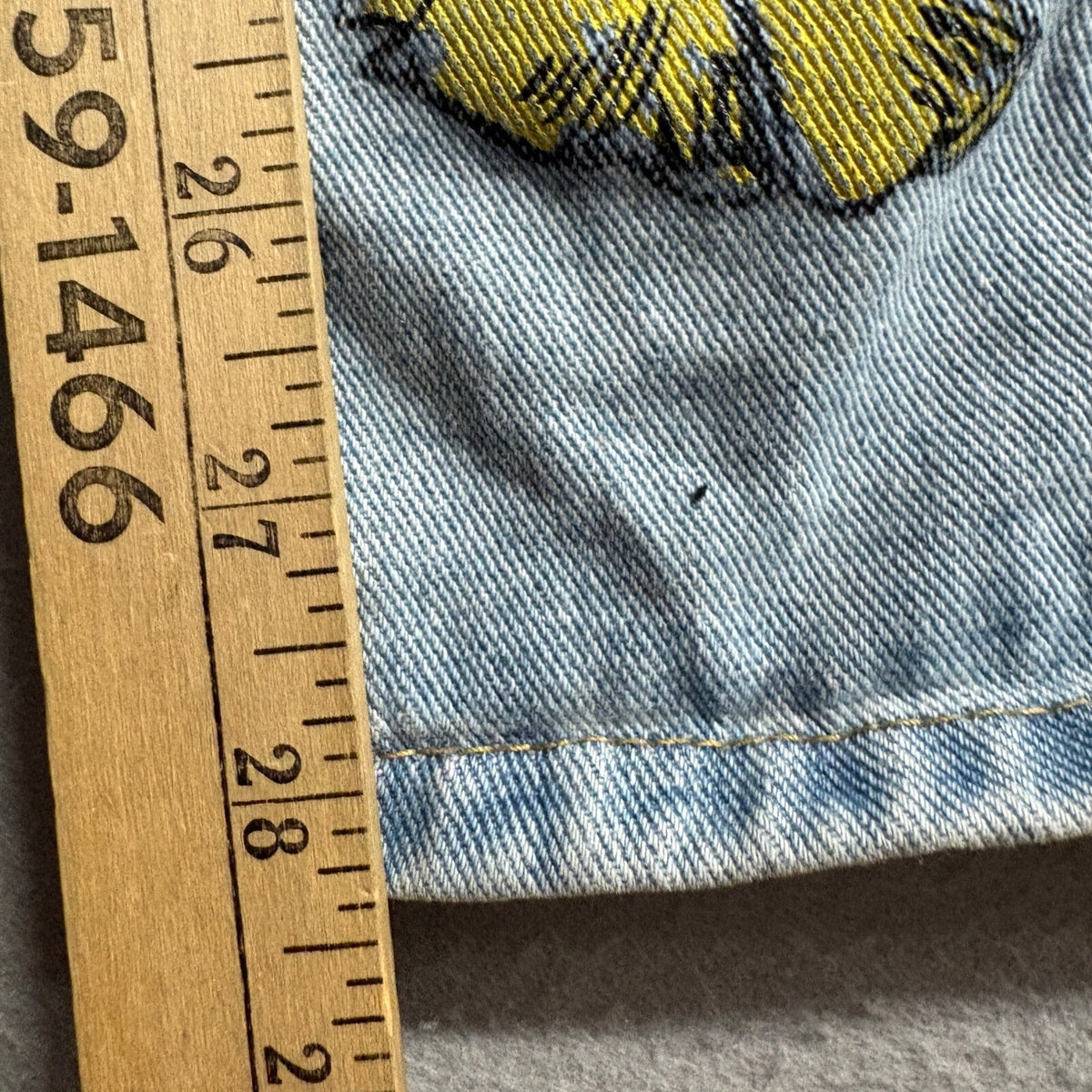 Shein Sun and Flower Graphic Distressed Jeans Womens Large Light Wash Denim
