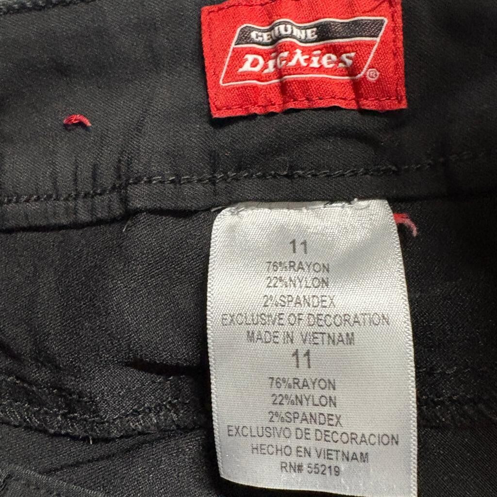 Genuine Dickies Women Black Skinny Stretch Pants Size 11 Work Casual