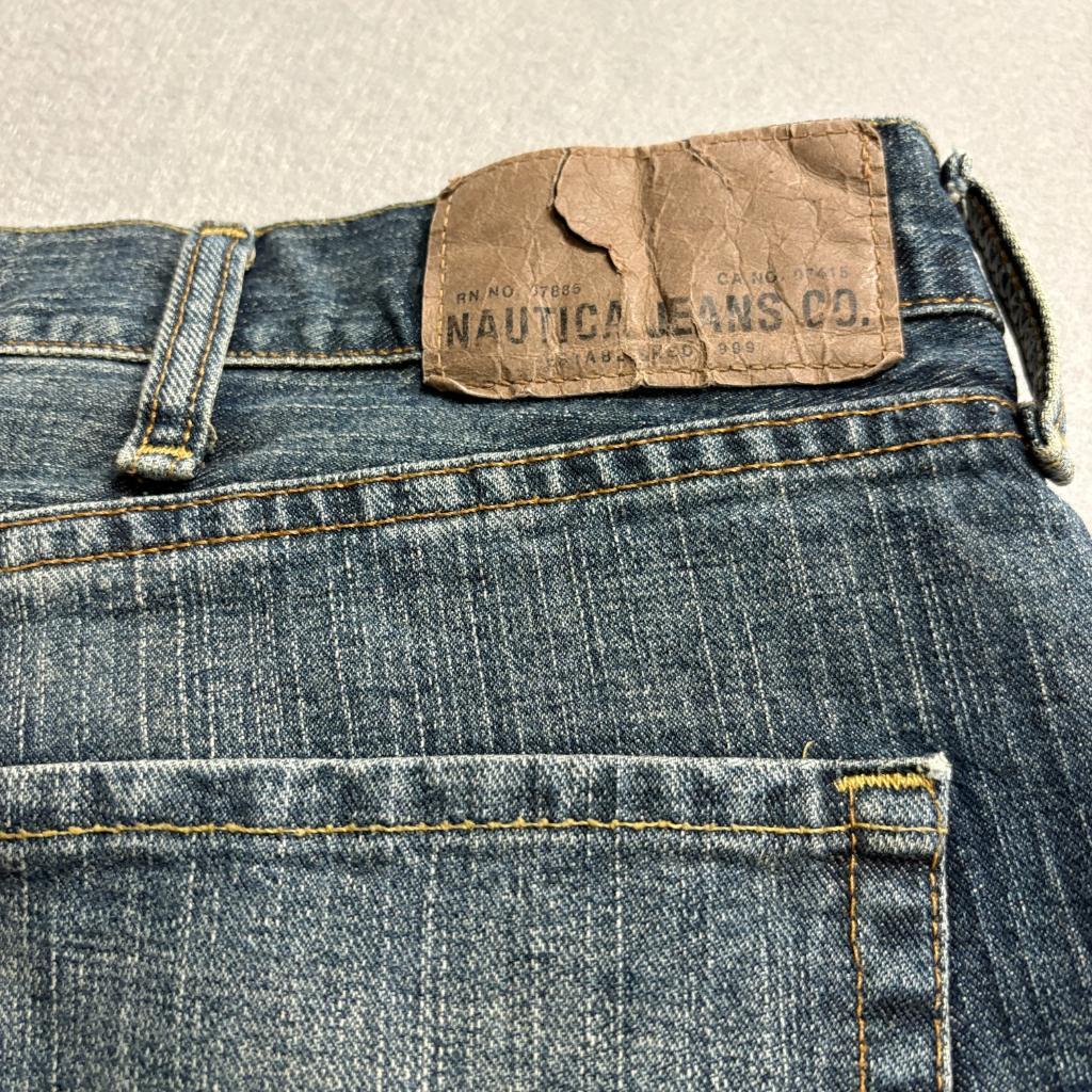 Nautica Jeans Co Mens 40x32 Blue Denim Straight Leg Jeans 100% Cotton