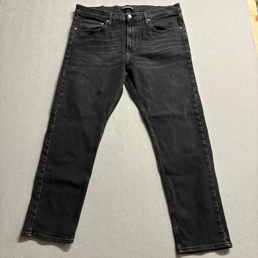 Calvin Klein Jeans Mens 38x30 CKJ 026 Slim Fit Black Denim Stretch Jeans
