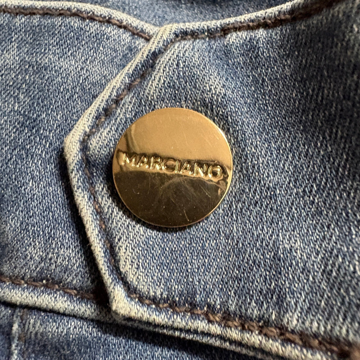 Marciano Guess Wide Leg Jeans Womens 26 Blue High Rise Denim Made In USA Flaw