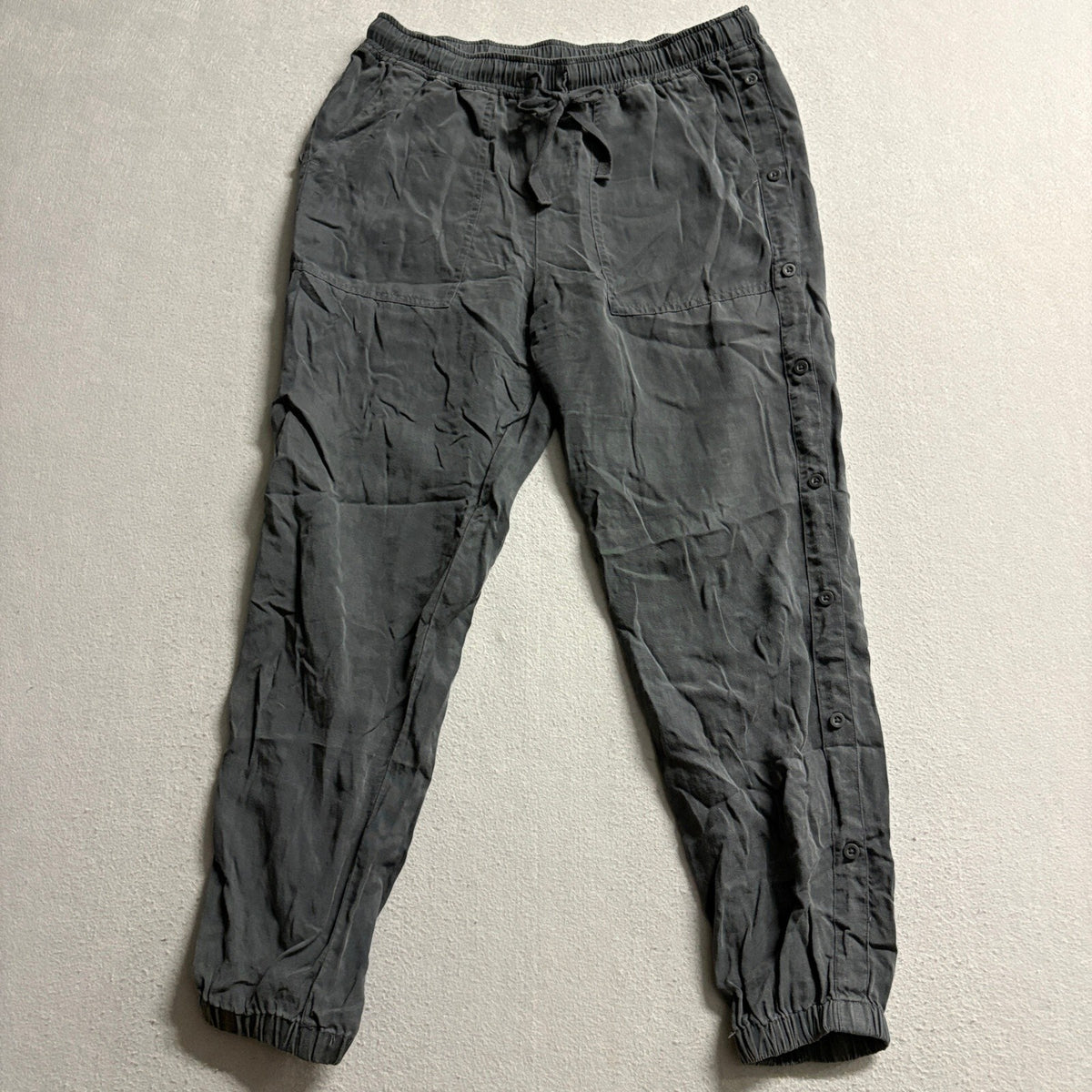 Cloth & Stone Womens Tencel Jogger Pants Size XS Dark Gray Side Button