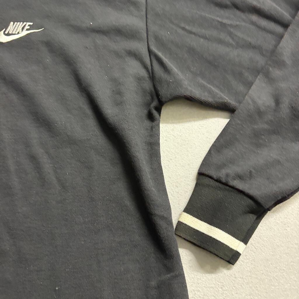 Vintage Nike Long Sleeve Polo Shirt Mens XL Black White Embroidered Logo USA