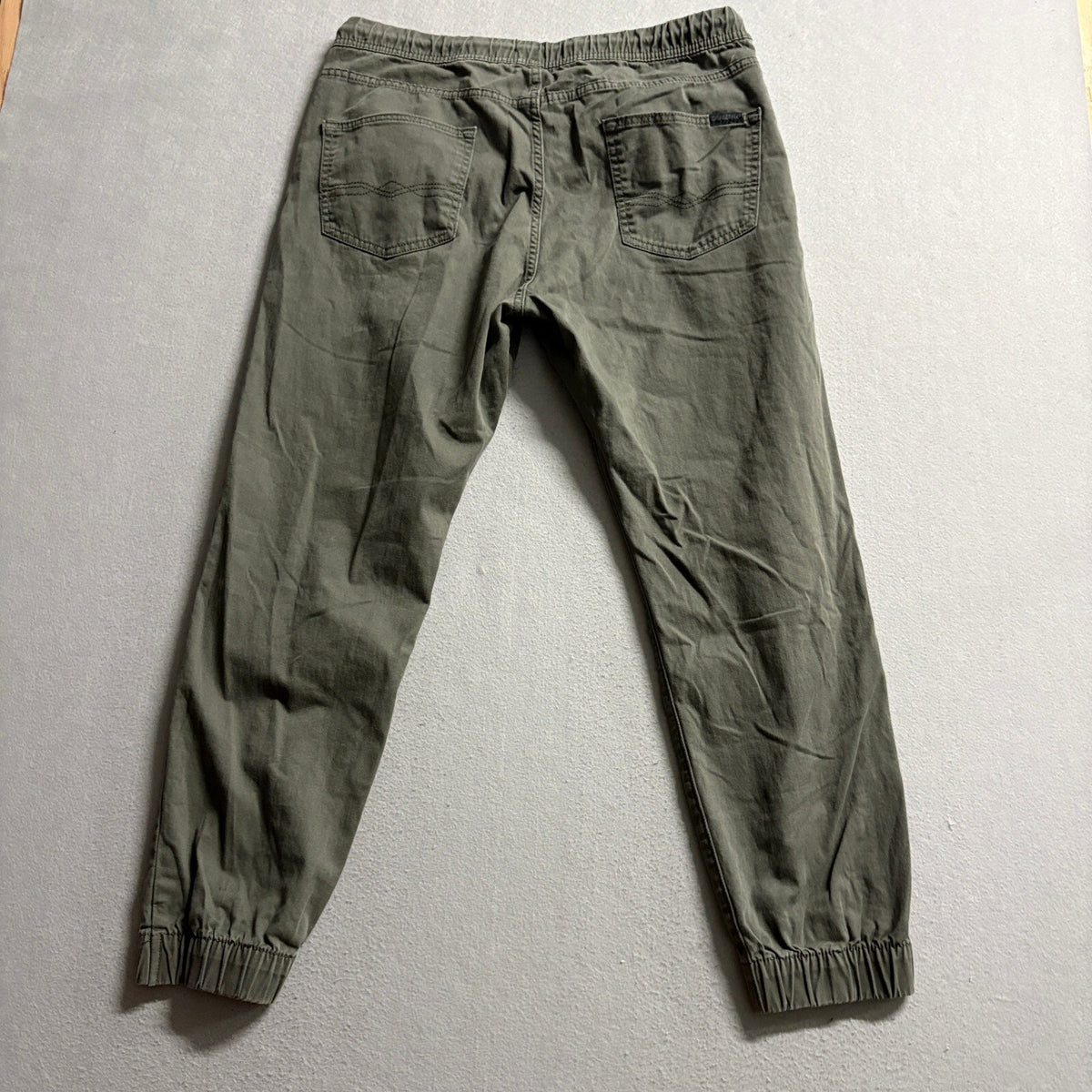 Denizen from Levis Mens Jogger Pants Green Cotton Stretch Elastic Waist Size