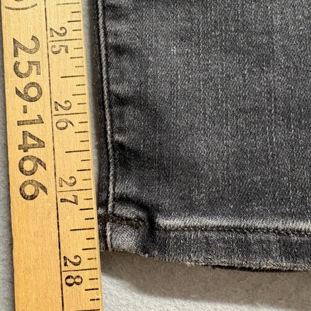 Edwin Pixie 9 Inch Mid Rise Skinny Jeans Womens Size 26 Gray Stretch Denim