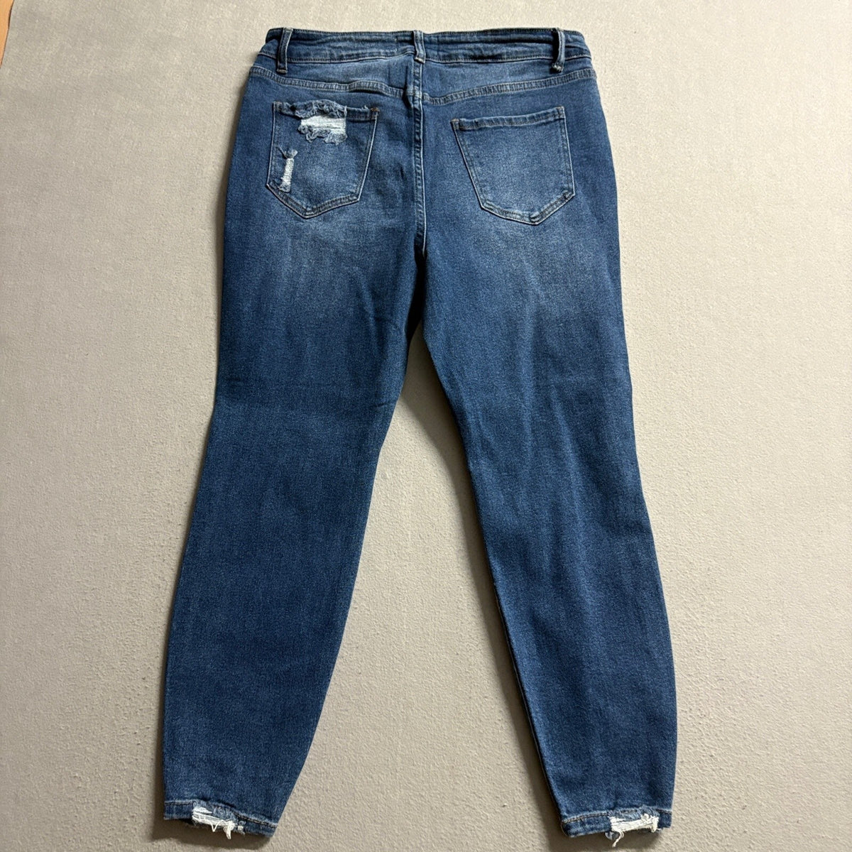 Haute Curve Premium Denim Distressed Skinny Jeans Womens Plus Size 18 Blue