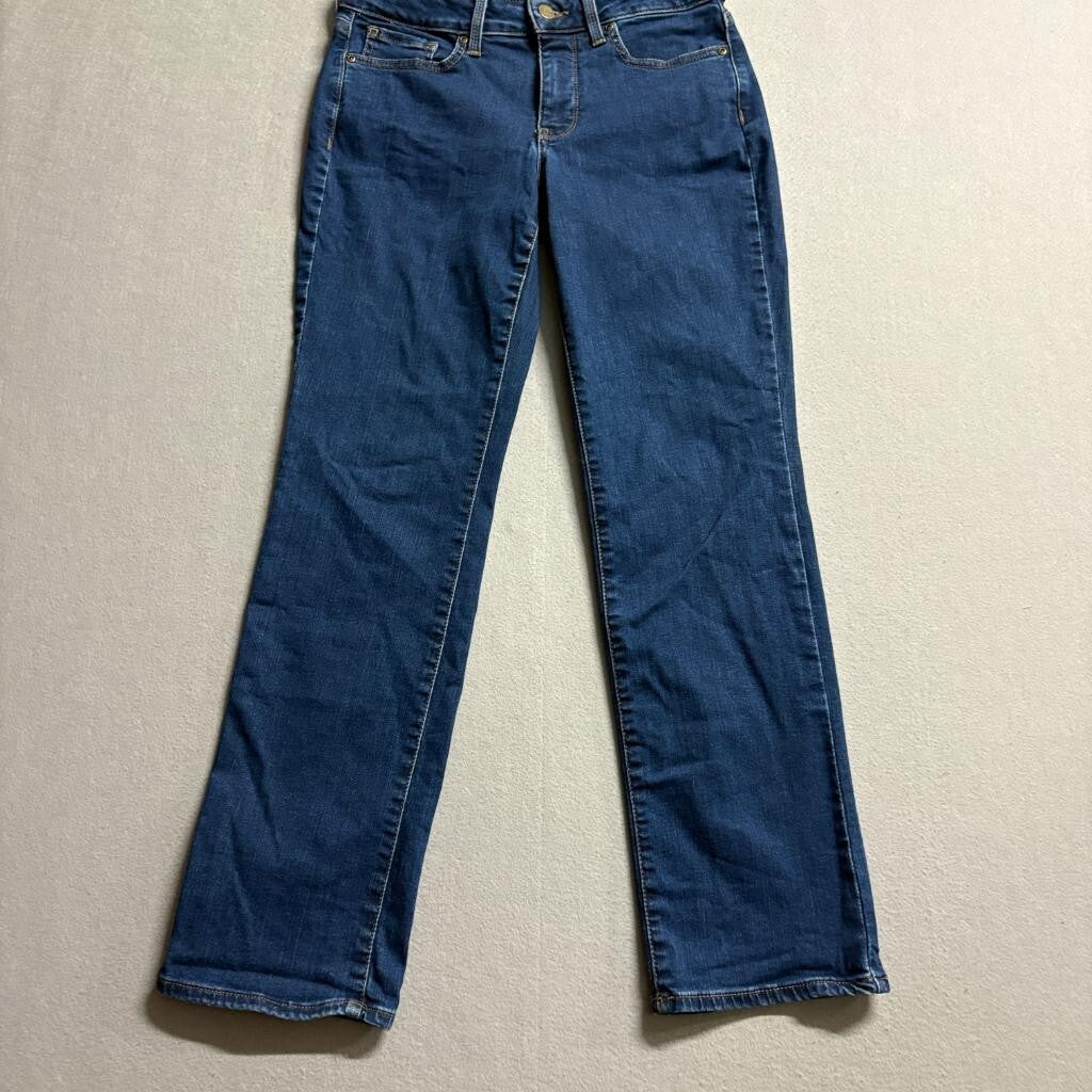 NYDJ Marilyn Straight Leg Jeans Womens 6P Blue Denim Stretch Lift Tuck Petite