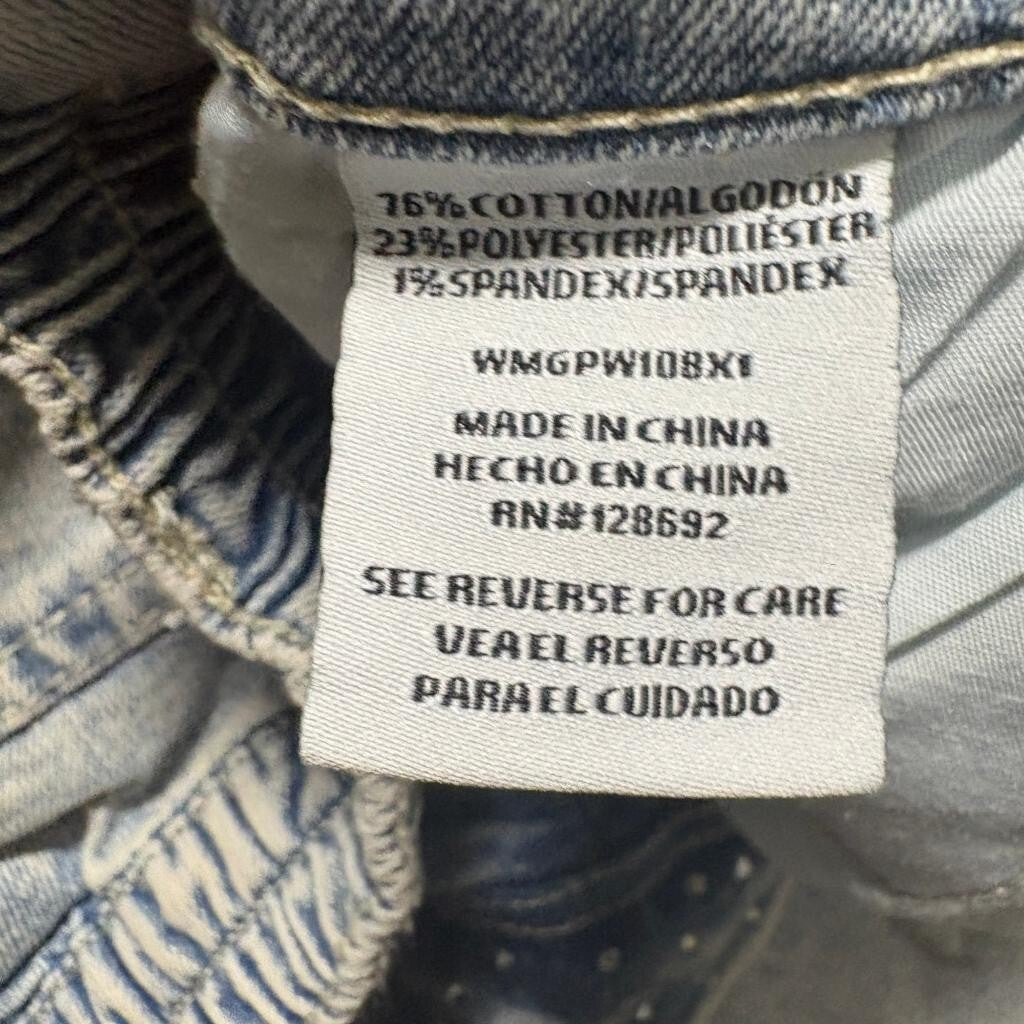 Madden NYC Wide Leg Cargo Jeans Womens XL 16-18 Rhinestone Blue Denim New