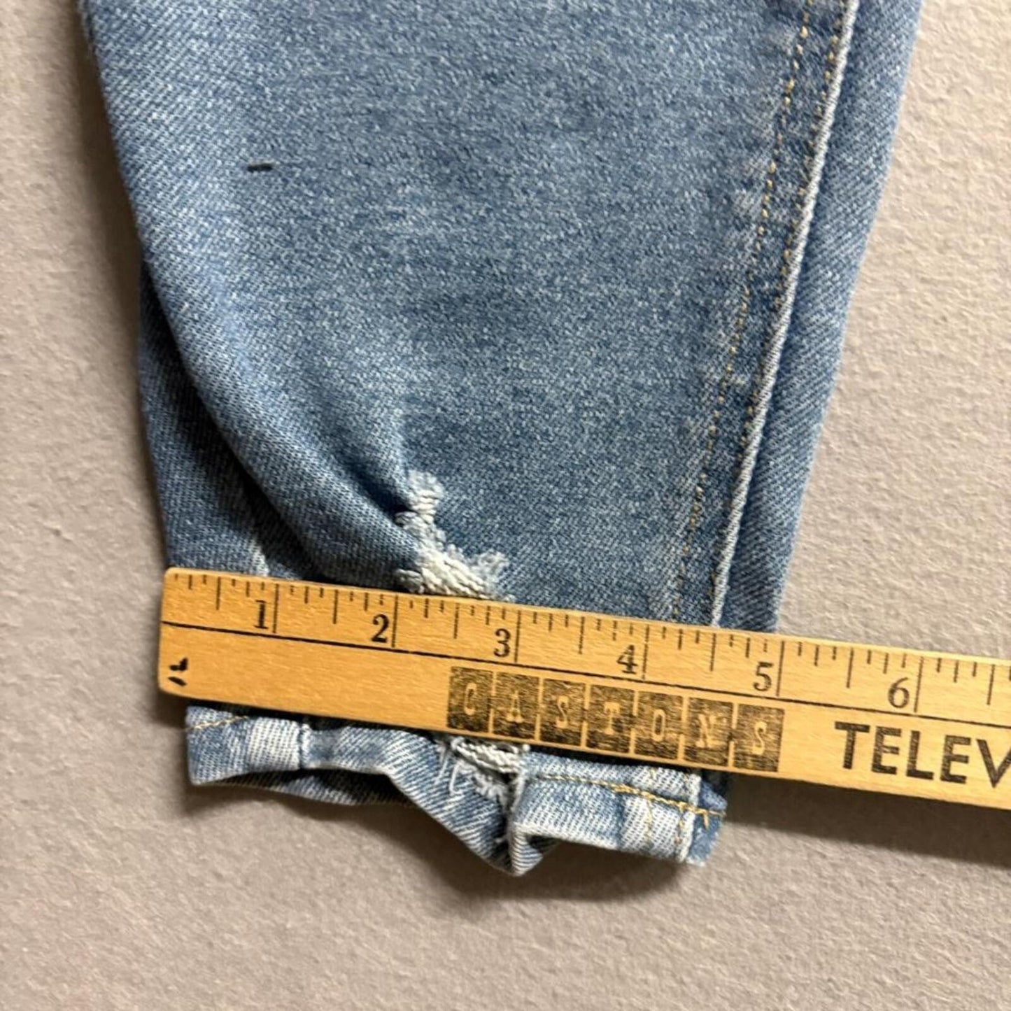 Blue Spice High Waist Ankle Jeans Womens Size 9 Distressed Ripped Blue Denim