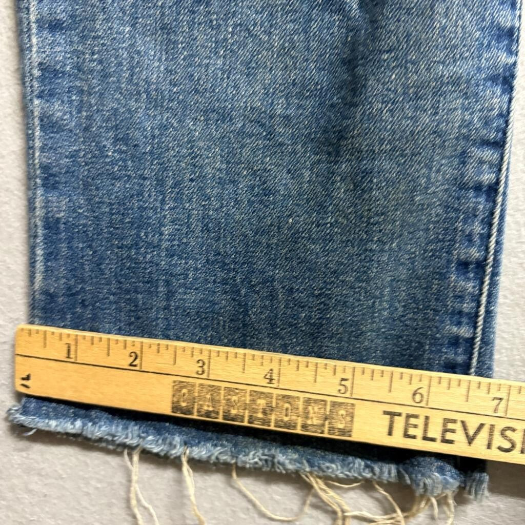 Wit & Wisdom Ab-Solution Straight Leg Jeans Womens Size 2 Blue Raw Hem Stretch