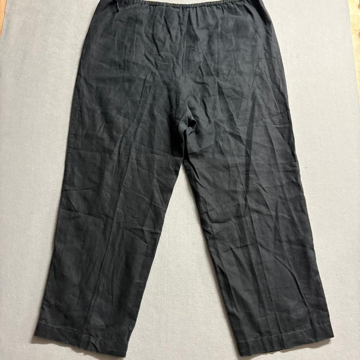 Valerie Stevens Separates Black Linen Pants Womens Plus Size 2X Elastic Waist