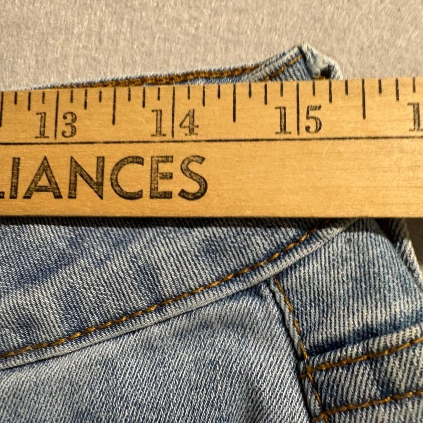 S.O.N.G. Fit n Flare Distressed Jeans Womens Size 11/30 Blue Denim High Rise