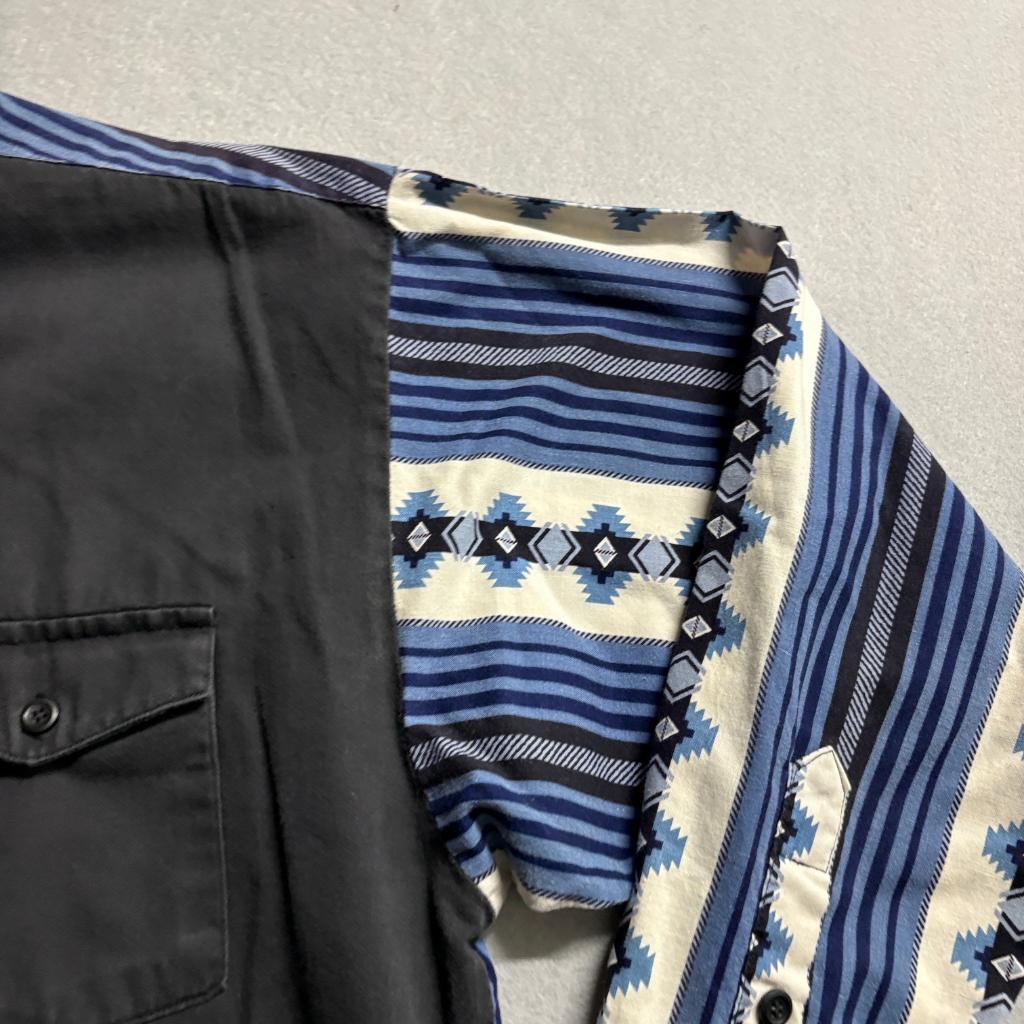 Panhandle Slim Western Shirt Mens Large Colorblock Southwestern Aztec Blue