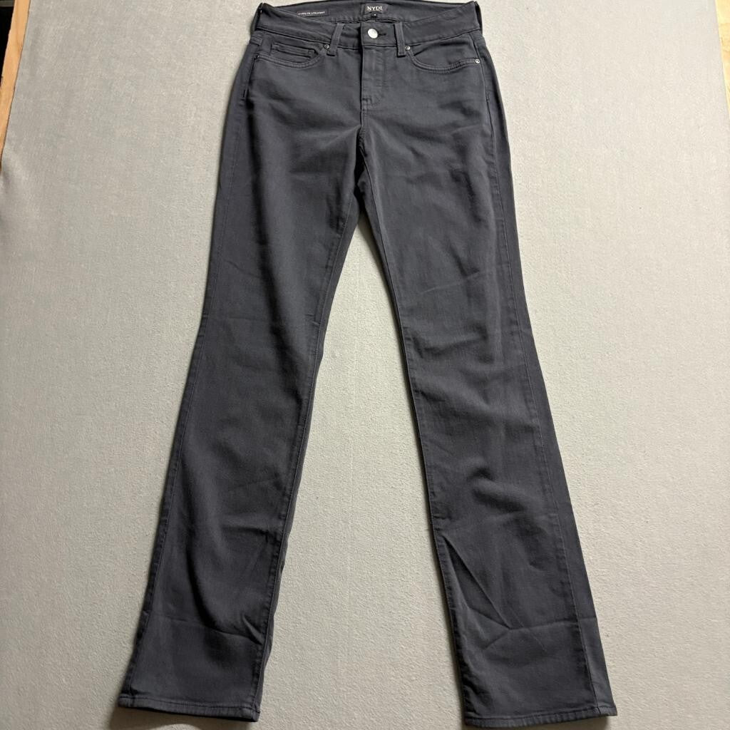 NYDJ Marilyn Straight Jeans Womens Size 4 Gray Cotton Blend Denim Stretch Pants