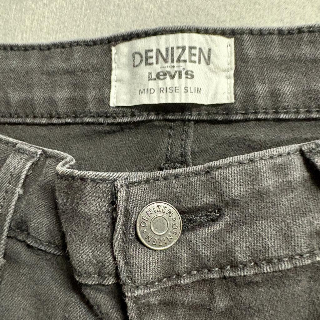 Denizen Levi's Mid Rise Slim Jeans Womens 14M 32x30 Black Stretch Denim