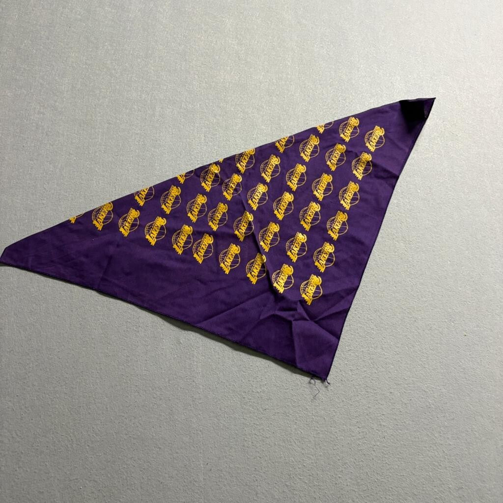 Los Angeles Lakers Vintage Bandana Purple Gold All Over Print Logo Hair Scarf