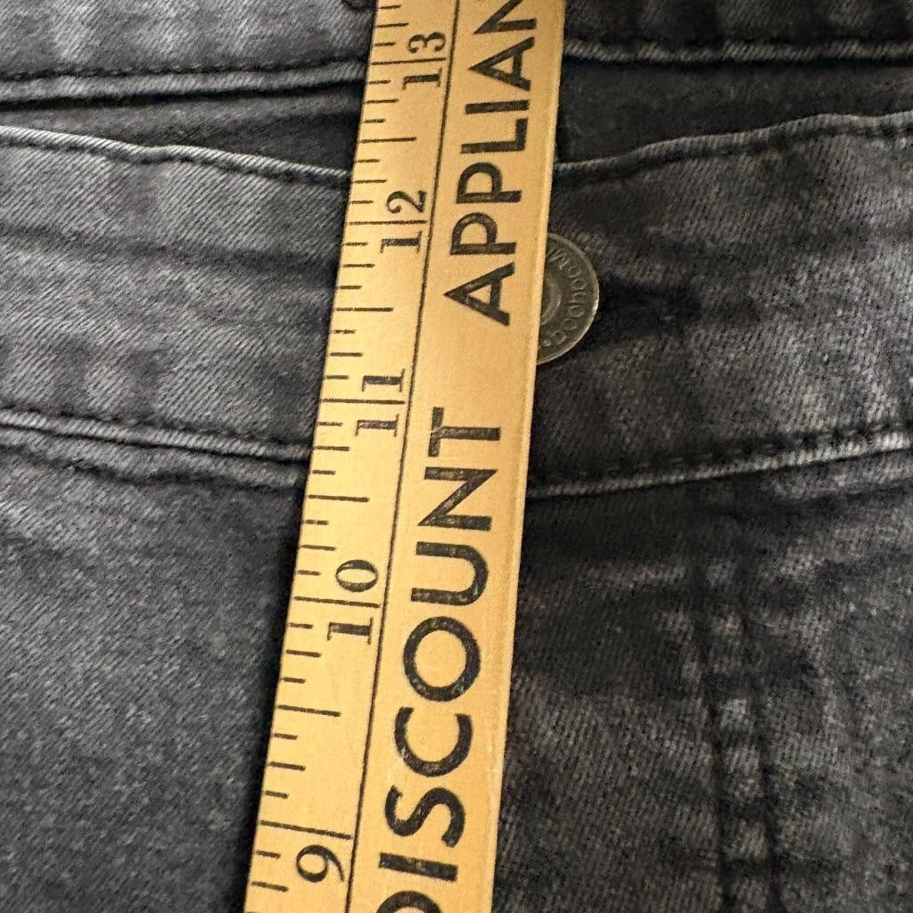 BoohooMAN Skinny Jeans Mens 44 Gray Raw Hem Distressed Stretch Denim