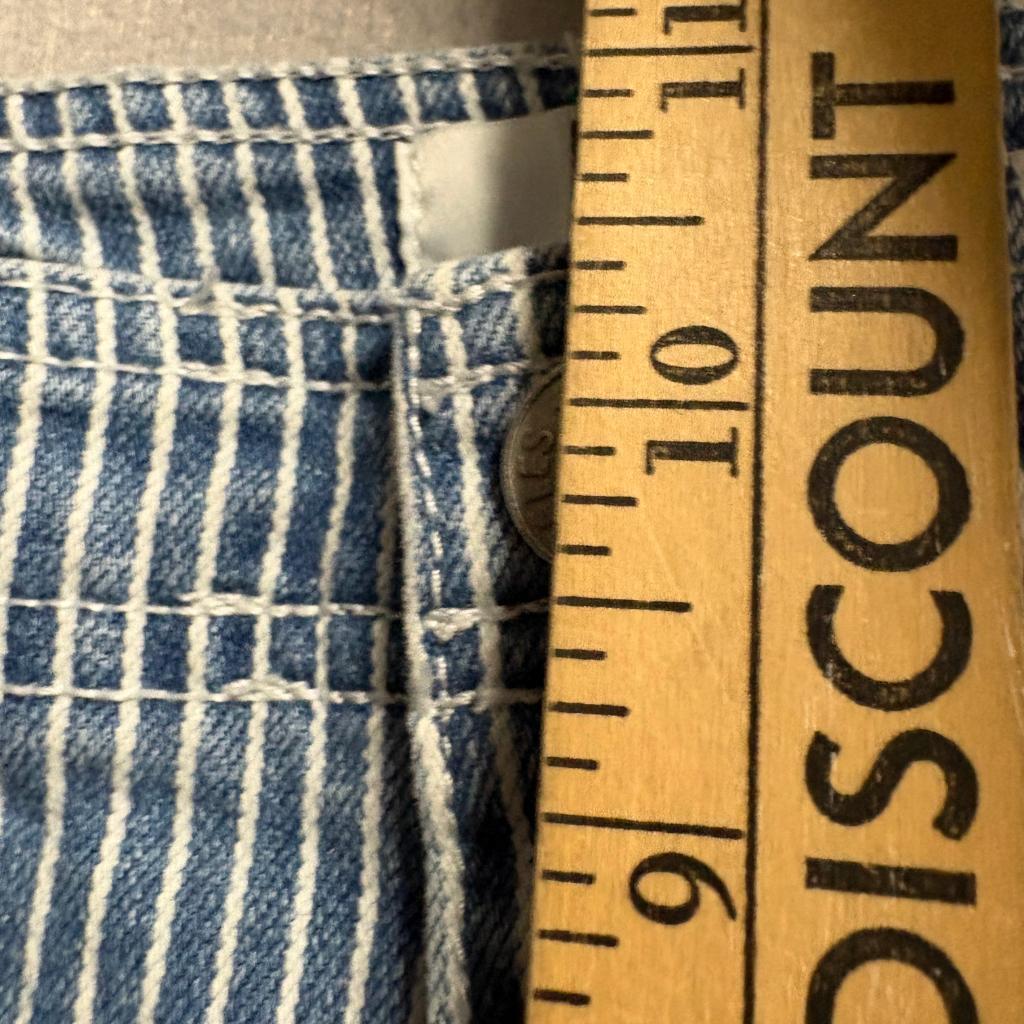 BBJ Los Angeles Carpenter Pants Womens Size 5 27 Blue White Striped Straight Leg